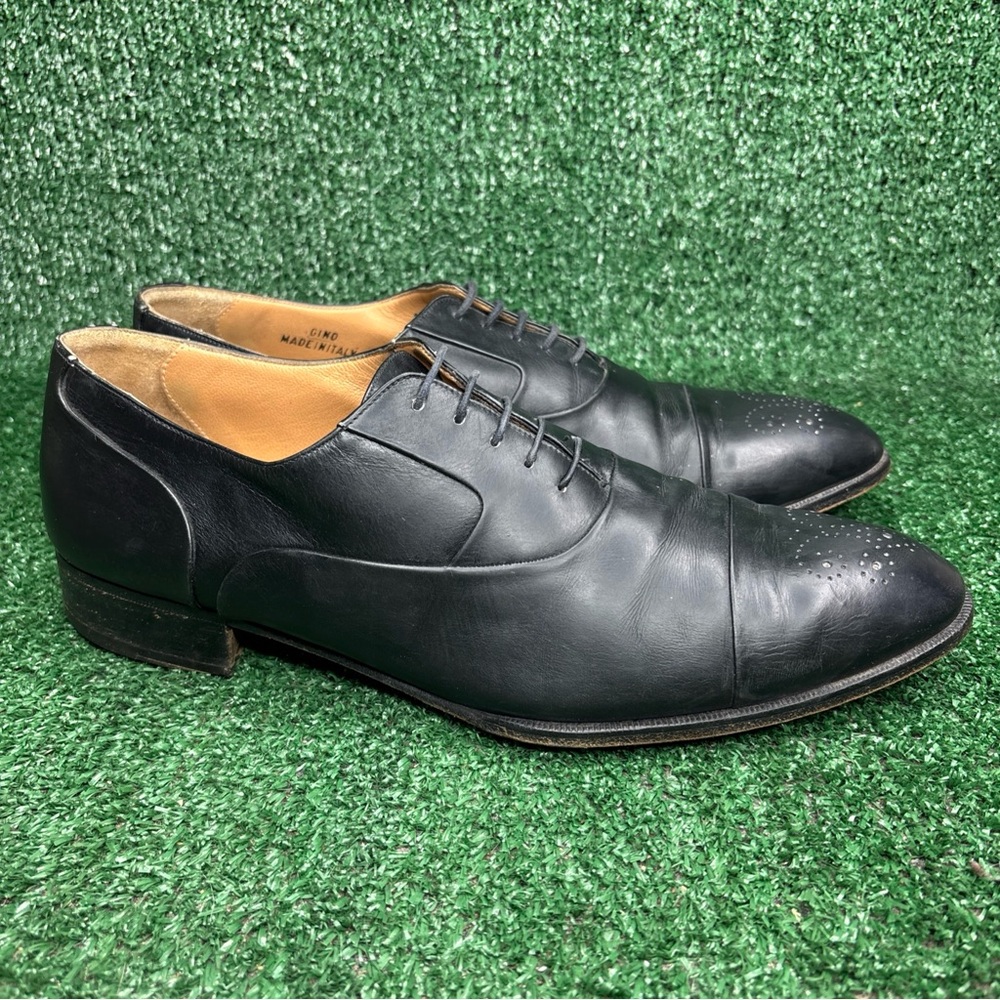 BALLY Gino Mens US Size 11 Black Oxford Cap Toe Medallion Made in Italy